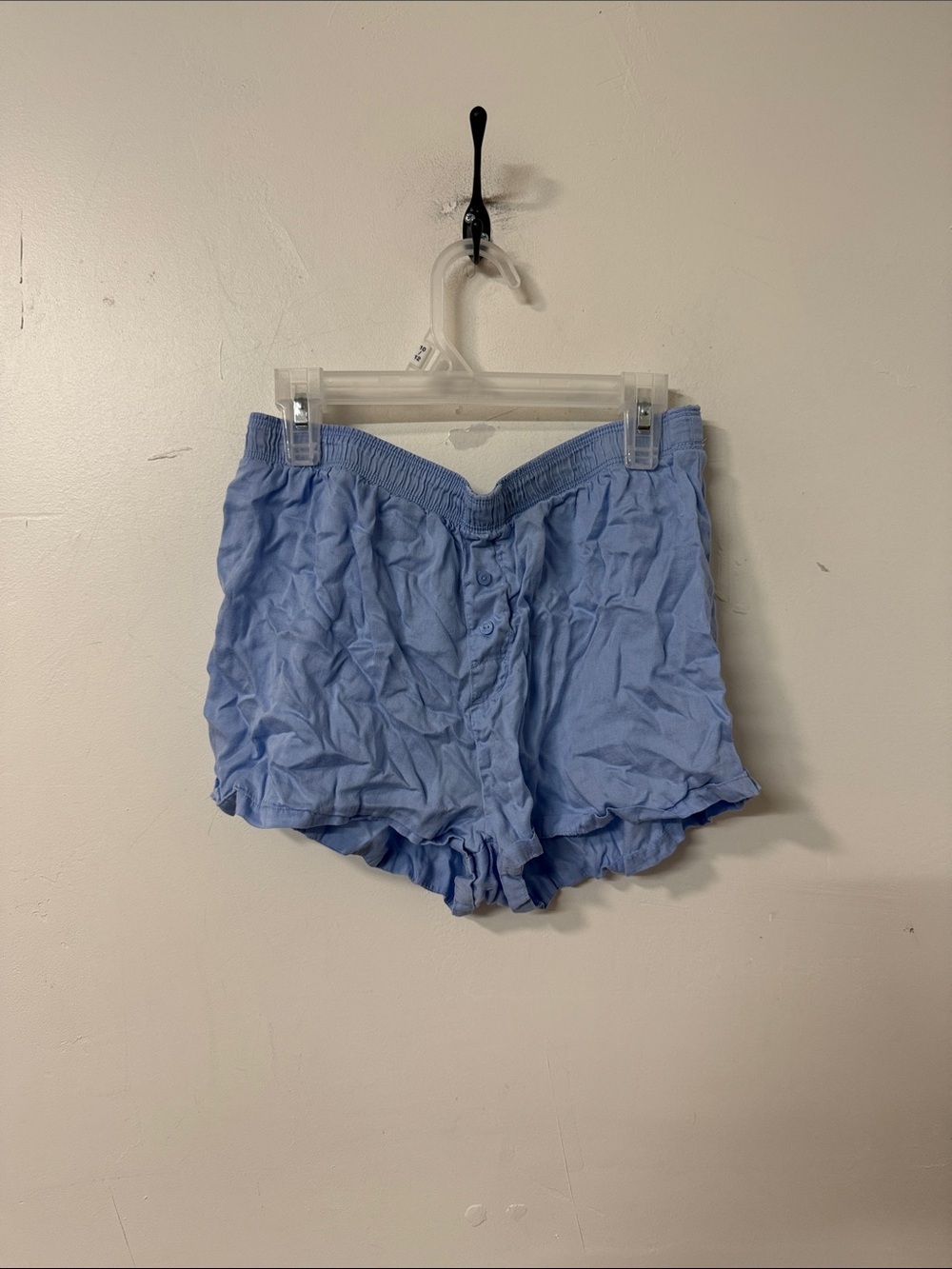 PINK Victoria's Secret Light Blue Button-Front Lounge Shorts